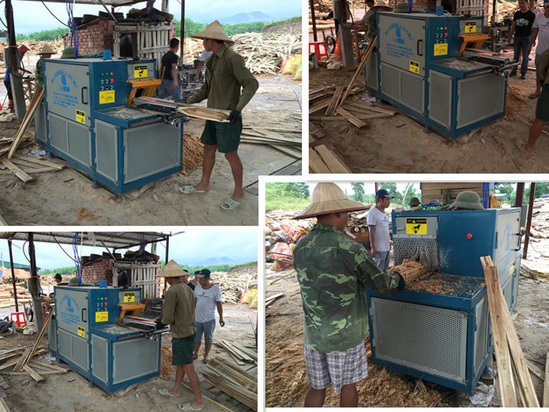 正啟機(jī)械150型無限寬方木多片鋸越南廣寧客戶現(xiàn)場(chǎng)