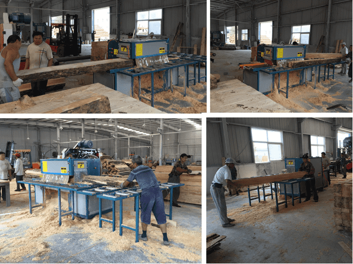 正啟機(jī)械方木多片鋸150型無限寬安徽蕪湖客戶現(xiàn)場(chǎng)