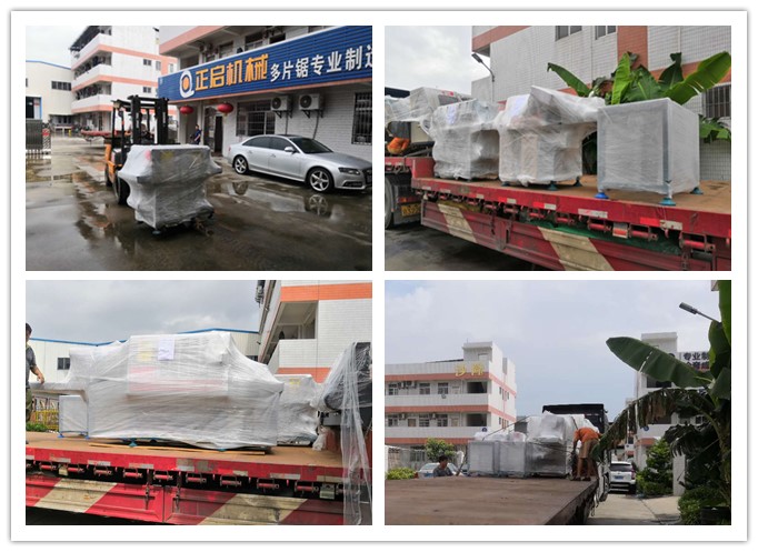 2018年8月發(fā)往貴州省黔東南州--原木多片鋸、清邊機(jī)、小型方